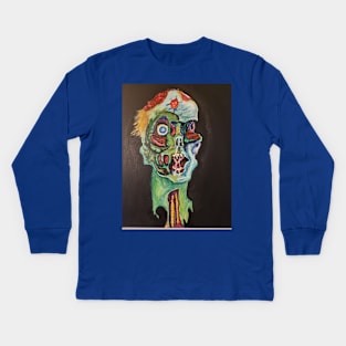 Zombiefied Zombie Head Kids Long Sleeve T-Shirt